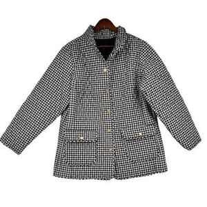Cynthia Rowley plus size black & white houndstooth button front jacket size 1X